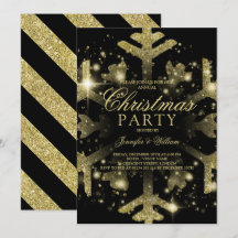Gold & Black Glitzer Snowflake Weihnachten Weihnac