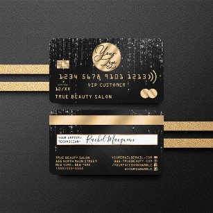 Gold Black Glitzer Tropfen Logokredit Visitenkarte