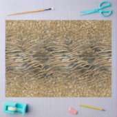 Gold Black Glitzy Glitzer Sparkle Zebra Print Seidenpapier (Basteln)