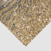 Gold Black Glitzy Glitzer Sparkle Zebra Print Seidenpapier (Ausschnitt)