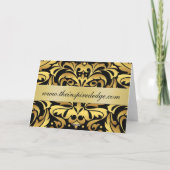 Gold & Black Gold Damask Weihnachtskarte Feiertagskarte (Rückseite)