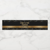 Gold Black Graduate personalisiert Class of 2024 Wasserflaschenetikett (Einzelnes Label)