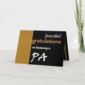 Gold Black Gratulation Arztassistent Karte
