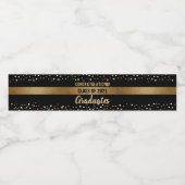 Gold Black gratulations Class of 2021Graduates Wasserflaschenetikett (Einzelnes Label)