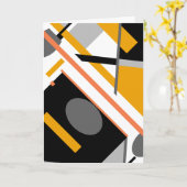 Gold Black Gray Diagonal Geometric on Whitited Karte (Gelbe Blume)