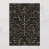 Gold Black Great Gatsby 20s Hochzeitsunterkunft Begleitkarte (Rückseite)