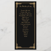 Gold Black Great Gatsby Art Deco Wedding Programm (Rückseite)