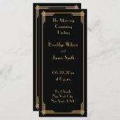 Gold Black Great Gatsby Art Deco Wedding Programm (Vorne/Hinten)