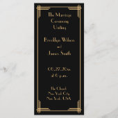 Gold Black Great Gatsby Art Deco Wedding Programm (Vorderseite)