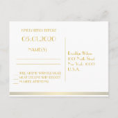 Gold Black Great Gatsby Wedding RSVP Postkarten (Rückseite)