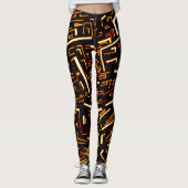 Gold Black Groovy Leggings (Vorderseite)