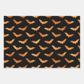 Gold Black Halloween Spipumkin & Bats Muster Geschenkpapier Set (Vorderseite 2)