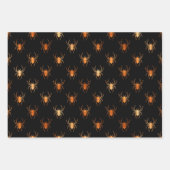 Gold Black Halloween Spipumkin & Bats Muster Geschenkpapier Set (Vorderseite 3)