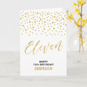 Gold & Black Happy 11. Geburtstag Individuelle Nam Karte (Gelbe Blume)