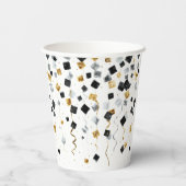 Gold Black Happy New Year Pappbecher (Rückseite)