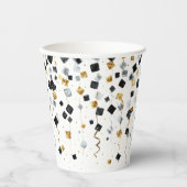 Gold Black Happy New Year Pappbecher (Vorderseite)