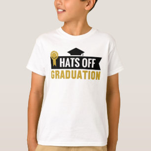 Gold Black Hats Off Abschluss Ribbon Boys' T-Shirt