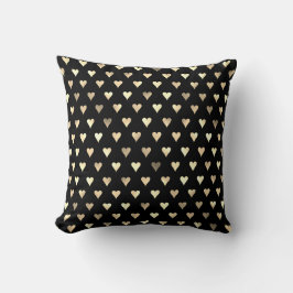 Gold Black Heart Metallic Confetti Elegante Kissen