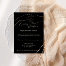 Gold Black Holding Hands Hochzeitsempfang