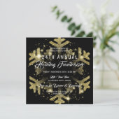 Gold & Black Holiday Corporate Fundraiser Gala Einladung (Stehend Vorderseite)