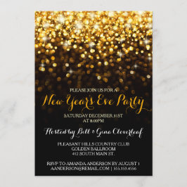 Gold Black Hollywood Glam Silvester Party Einladung