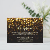Gold Black Hollywood Glitz Glam Empfang Card Einladung (Stehend Vorderseite)