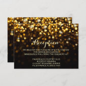 Gold Black Hollywood Glitz Glam Empfang Card Einladung (Vorne/Hinten)