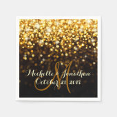 Gold Black Hollywood Glitz Glam Wedding Napkin Serviette (Vorderseite)