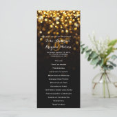 Gold Black Hollywood Glitz Glam Wedding Program Programm (Stehend Vorderseite)