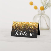 Gold Black Hollywood Glitz Glam Wedding Table Card Platzkarte (Rückseite)