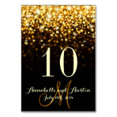Gold Black Hollywood Glitz Glam Wedding Table Card Tischnummer (Rückseite)