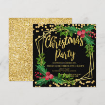 Gold Black Holtrahmen Glitzer Weihnachten Corporat