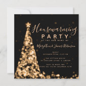 Gold & Black Housewarming Party Weihnachtsfeiertag Einladung (Vorderseite)