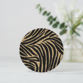 Gold Black Imitate Glitzer Zebra Print 16 . Geburt Einladung (Stehend Vorderseite)