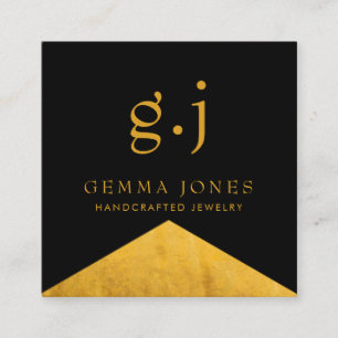 Gold Black Imitate Gold Foil Edge Schmuckdesigner Quadratische Visitenkarte