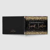 Gold Black Imitats Glitzer 16 . Geburtstag Gästebu Gästebuch (Voll)