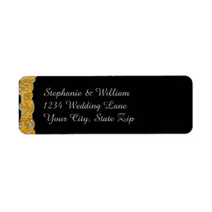 Gold & Black Irish Wedding-Rücksendeadresse