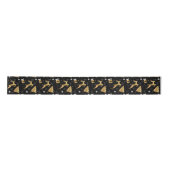 Gold Black Jumping Deer und moderner Baum Satinband (Vorderseite)
