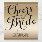 Gold & Black KEERS ZUM BRIDE Bridal Wine Weinetikett (Einzelnes Label)