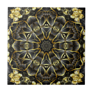 Gold/Black Kitchen Backsplash ~ Toskanische Farben Fliese