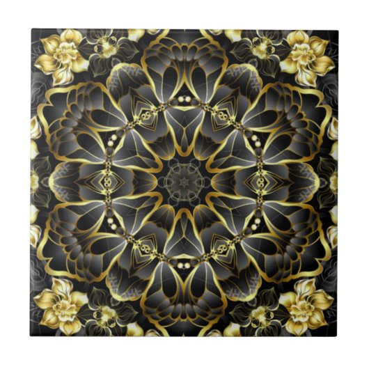 Gold/Black Kitchen Backsplash ~ Toskanische Farben Fliese (Vorderseite)
