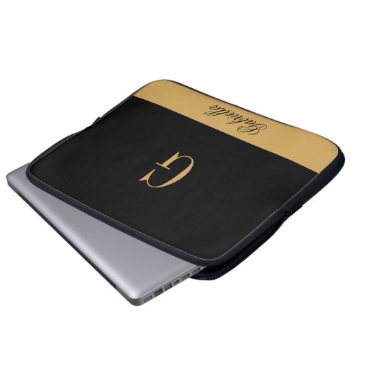 Gold Black Laptopschutzhülle (Vorne Knopf)