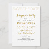 Gold Black Las Vegas Wedding Foto Save The Date (Rückseite)