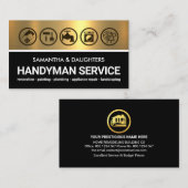 Gold Black Layers Handyman Tools Visitenkarte (Vorne/Hinten)