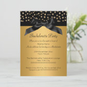 GOLD BLACK LEOPARD DIAMOND BACHELORETTE EINLADUNG (Stehend Vorderseite)