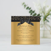 GOLD BLACK LEOPARD DIAMOND BACHELORETTE EINLADUNG (Stehend Vorderseite)
