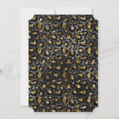 Gold Black Leopard Glitzer Einladung (Rückseite)