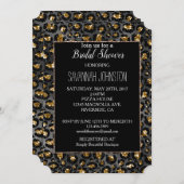 Gold Black Leopard Glitzer Einladung (Vorne/Hinten)