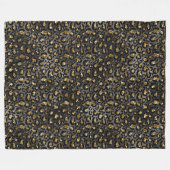 Gold Black Leopard Glitzer Fleecedecke (Vorderseite (Horizontal))