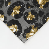 Gold Black Leopard Glitzer Fleecedecke (Ecke)